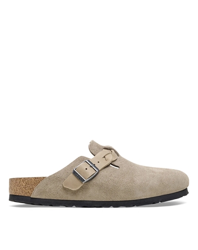 Boston Suede Leather Braided Sandal - Taupe - Birkenstock